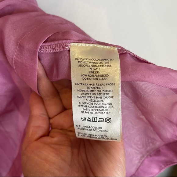 NWT Anthropologie Maeve Rhinestone Smock Sheer Babydoll Bow Top Pink Size XS - Picture 10 of 14